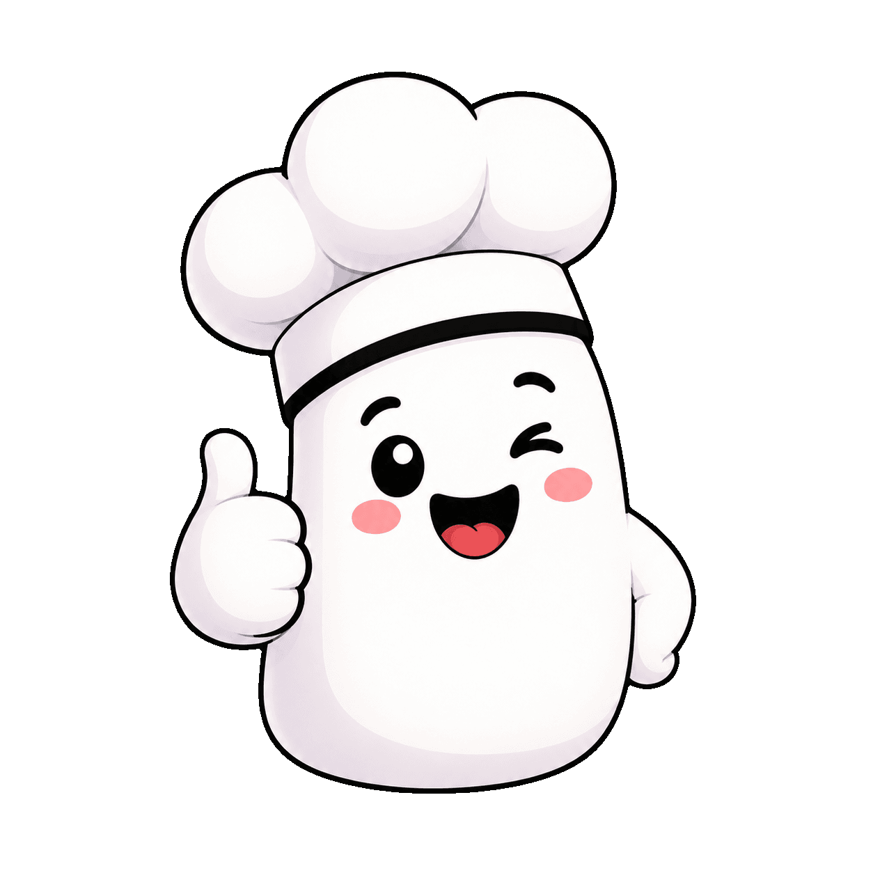 Maskotka ScrappyMeal pokazuje kciuk w górę